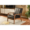 Baxton Studio Nikko Mid-century Dark Brown Faux Leather Wooden Lounge Chair 121-6745